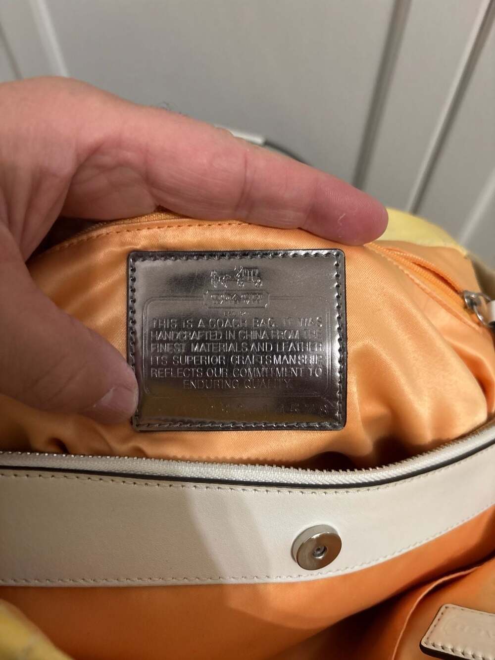 Coach Penelope Signature Carryall Handbag Khaki Yellow 14578 - Picture 7 of 8